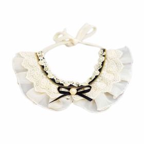 Rhinestone Retro Lace Collars Handmade Neckerchief Dog 8.2-11.2"