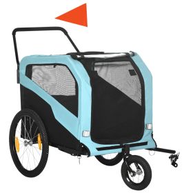Aosom 2-in-1 Large Dog Bike Trailer & Stroller Combo with Safety Hitch Quick-release Wheels Foot Support Pet Bicycle Cart