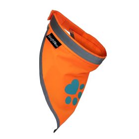 Orange Dog Bandana M Size Hi Visibility Reflective for Walking or Camping