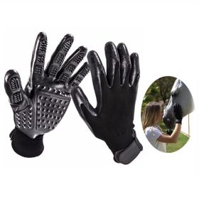 Pet Hair Removal Gloves; Pet Grooming Gloves; Bathing; Hair Remover Gloves; Gentle Brush for Dogs (Color: Green, size: NO.10)