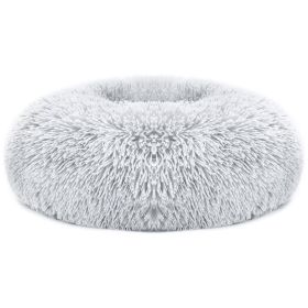 Pet Dog Bed Soft Warm Fleece Puppy Dog Cozy Nest Sofa Bed Cushion M Size (Color: Gray, size: M)