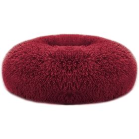 Pet Dog Bed Soft Warm Fleece Puppy Dog Cozy Nest Sofa Bed Cushion M Size (Color: Red, size: M)