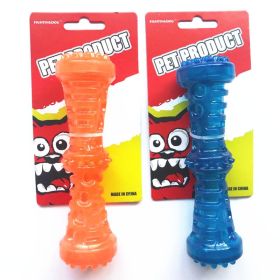 Dog Toys Bite Resistant Dog Bone Molar Dog Toy Sounding Bone Toy (colour: orange, size: small)