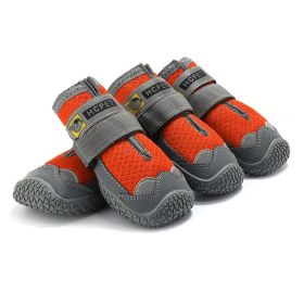 Pet Non-Skid Booties, Waterproof Socks Breathable Small to Large Size (4PCS/Set) Paw Protector (Color: Orange, size: M)