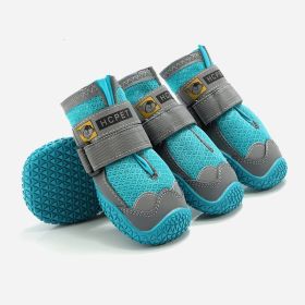 Pet Non-Skid Booties, Waterproof Socks Breathable Small to Large Size (4PCS/Set) Paw Protector (Color: Blue, size: XL)