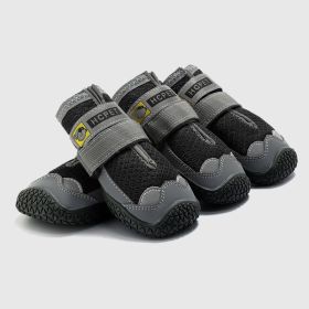 Pet Non-Skid Booties, Waterproof Socks Breathable Small to Large Size (4PCS/Set) Paw Protector (Color: Black, size: M)