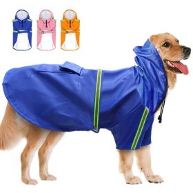 Waterproof Dog Raincoat Lightweight Dog Coat (Color: Blue)