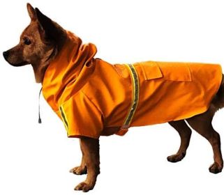 Waterproof Dog Raincoat Lightweight Dog Coat (Color: Orange)