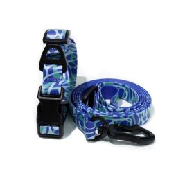 dWaterproof UV embossed printing style traction rope set Traction Rope (Color: Blue ripples, size: 1.5cm*150cm)